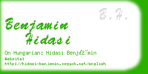 benjamin hidasi business card